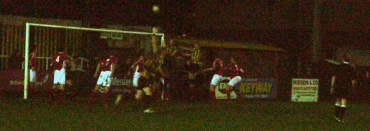 City pressure the Didcot goal in 1st half